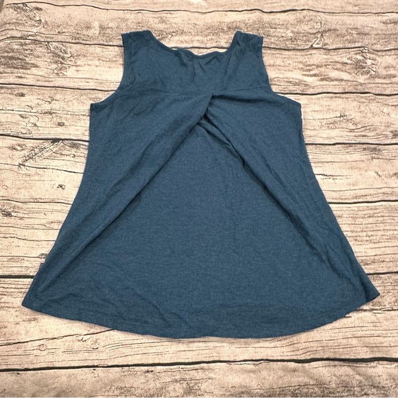 Toad & Co. Deep Blue Tank Top With Twist Back Detail Size Small - Picture 6 of 7
